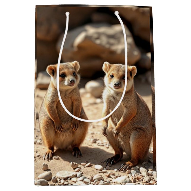 Australian Quokka Twins, Medium Gift Bag (Front)