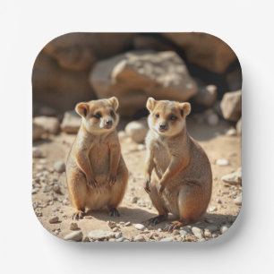 Australian Quokka Twins, Paper Plate