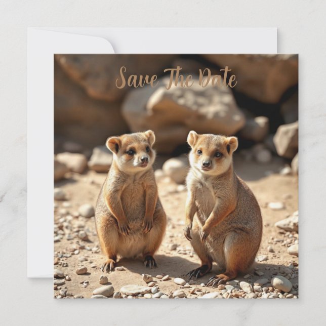 Australian Quokka Twins, Save The Date (Front)