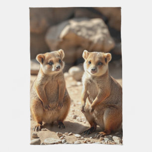 Australian Quokka Twins, Tea Towel