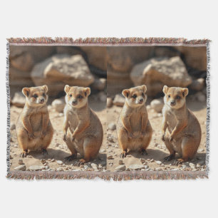 Australian Quokka Twins, Throw Blanket