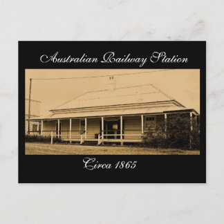 Australian Railway Station circa 1865-Postcard Postcard
