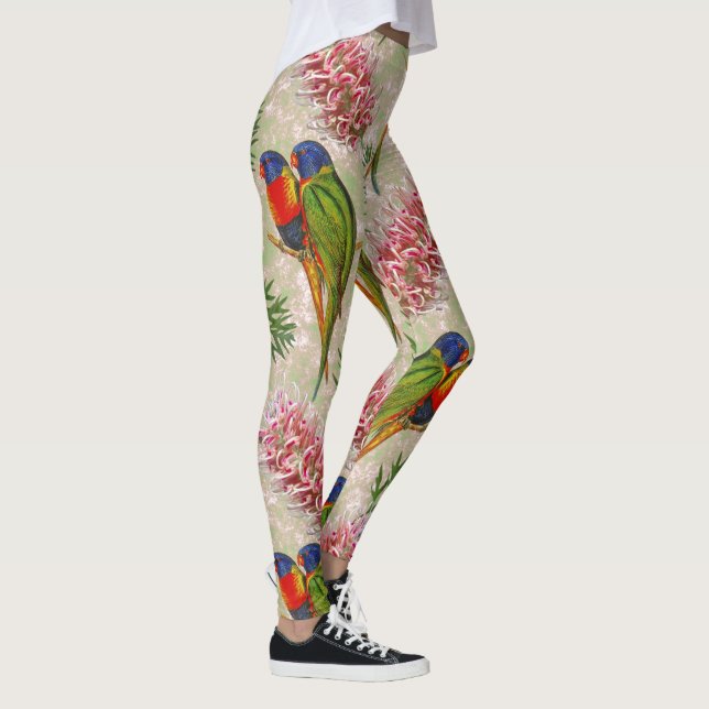 Australian Rainbow Lorikeet Pattern Leggings (Right)