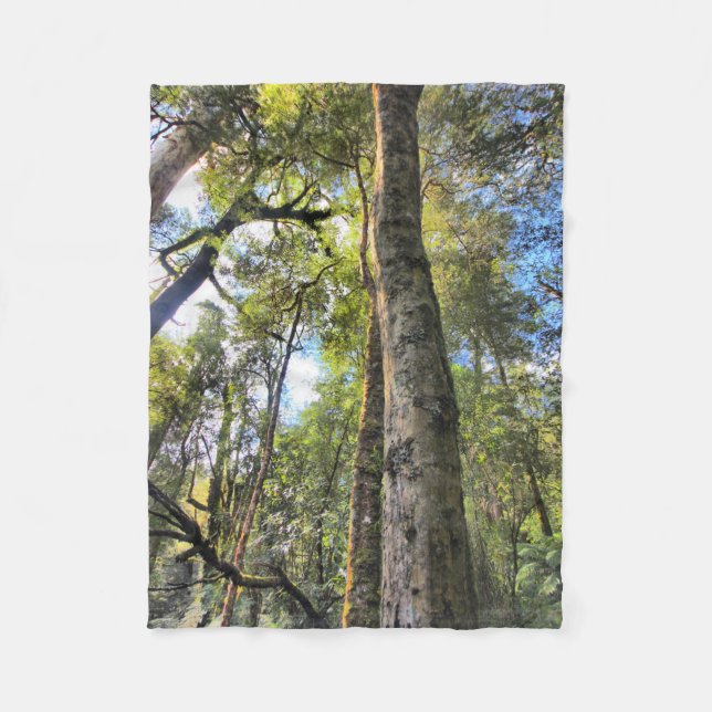 Australian Rainforest Eucalyptus Gum Trees Fleece Blanket (Front)