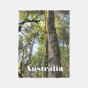 Australian Rainforest Eucalyptus Gum Trees Fleece Blanket