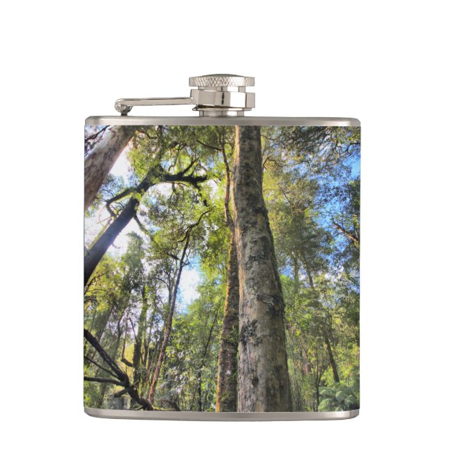 Australian Rainforest Eucalyptus Gum Trees Hip Flask (Front)