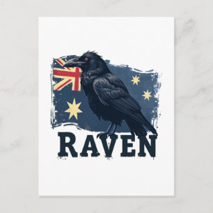 Australian Raven Corvus Coronoides Bird Holiday Postcard
