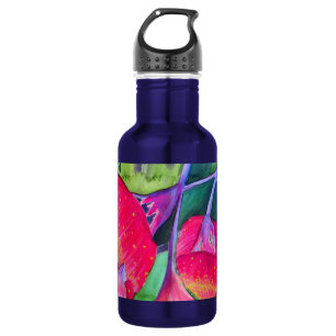 Australian red flowering gumnuts watercolor art 532 ml water bottle