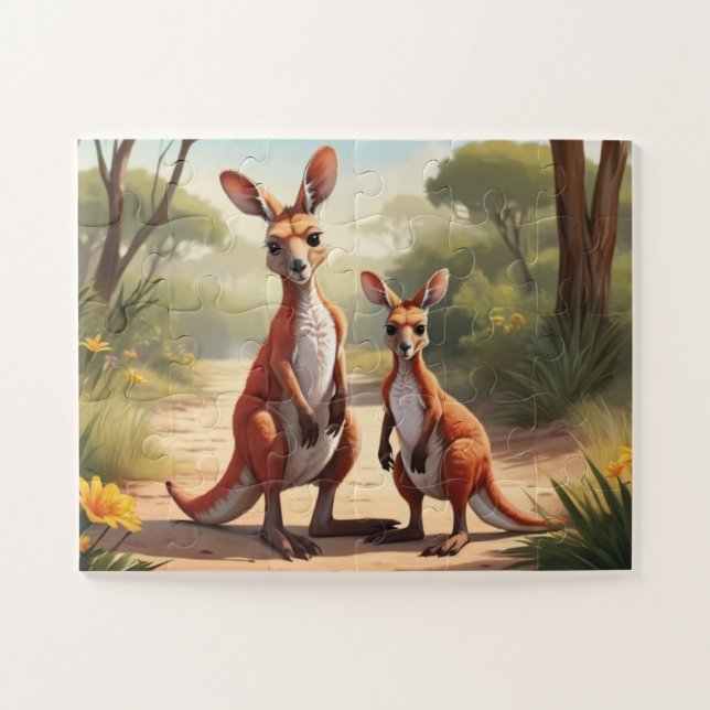Australian Red Kangaroos Jigsaw Puzzle (Horizontal)