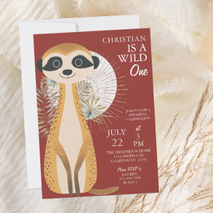 Australian Safari Wild One First Birthday Invitation