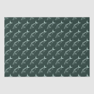 Australian Salmon Fish in Aqua on Racing Green Tissue Paper