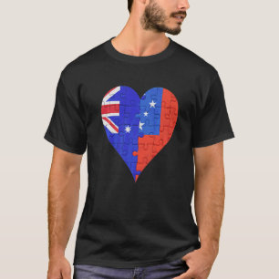 Australian Samoan Flag Heart T-Shirt