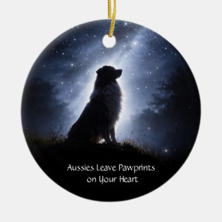 Australian Shepard or Aussie Christmas Holiday Ceramic Ornament