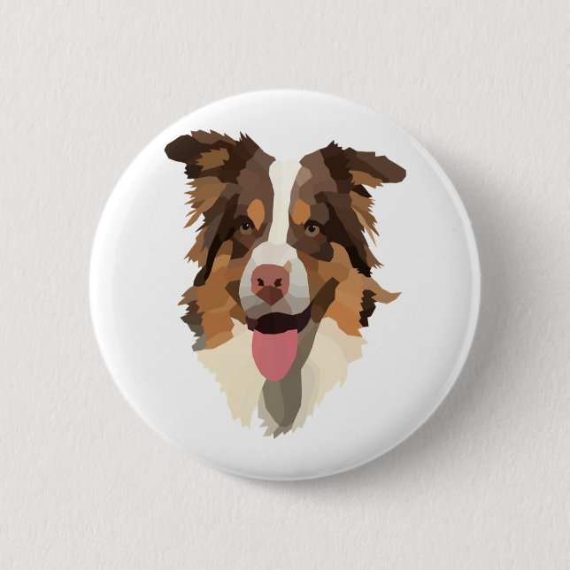 Australian shepherd 1 6 cm round badge (Front)