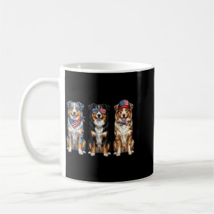 Australian Shepherd 4th Of July Flag Dog Patriotic Coffee Mug