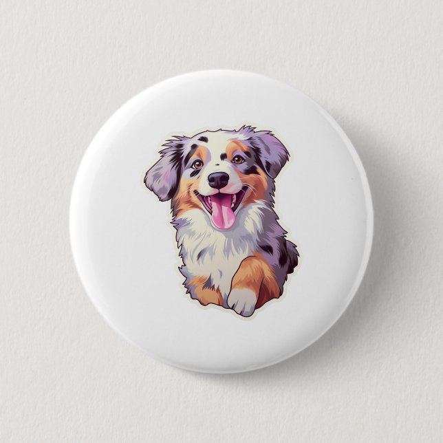 Australian Shepherd    6 Cm Round Badge (Front)
