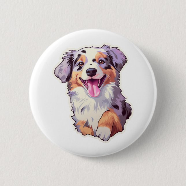 Australian Shepherd    6 Cm Round Badge (Front)