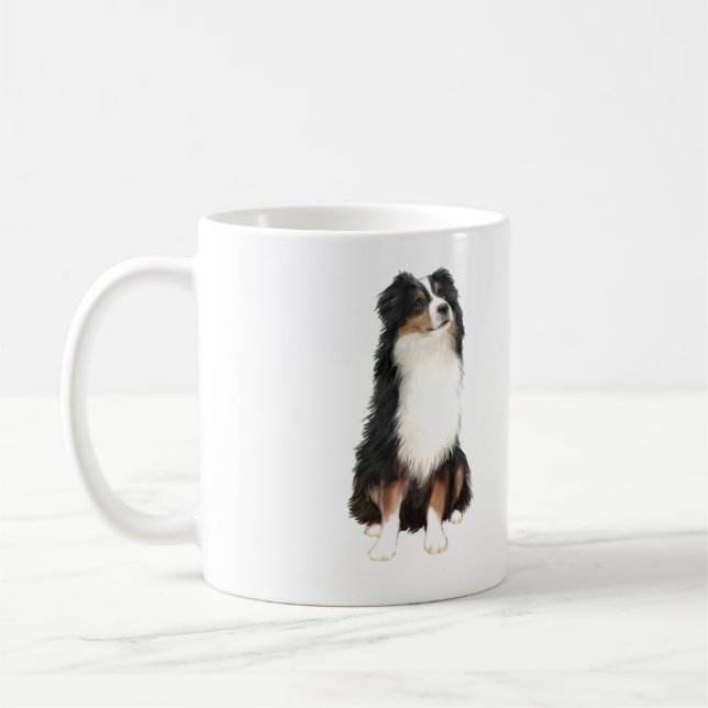 AUSTRALIAN SHEPHERD (A) - Tri Colour Coffee Mug (Left)