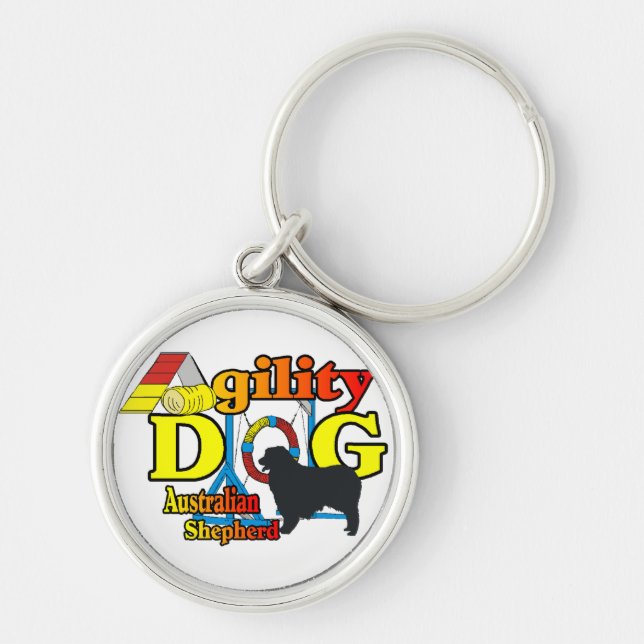 Australian Shepherd Agility Key Ring (Front)