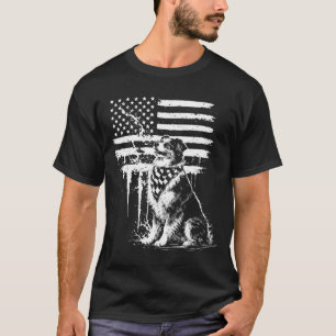 Australian shepherd american flag 4th of july usa T-Shirt