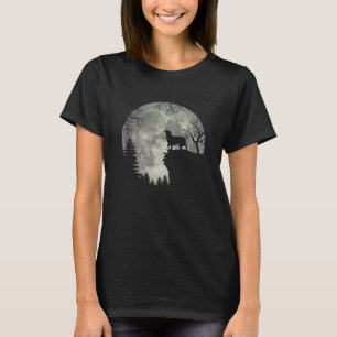 Australian Shepherd And Moon Halloween T-Shirt