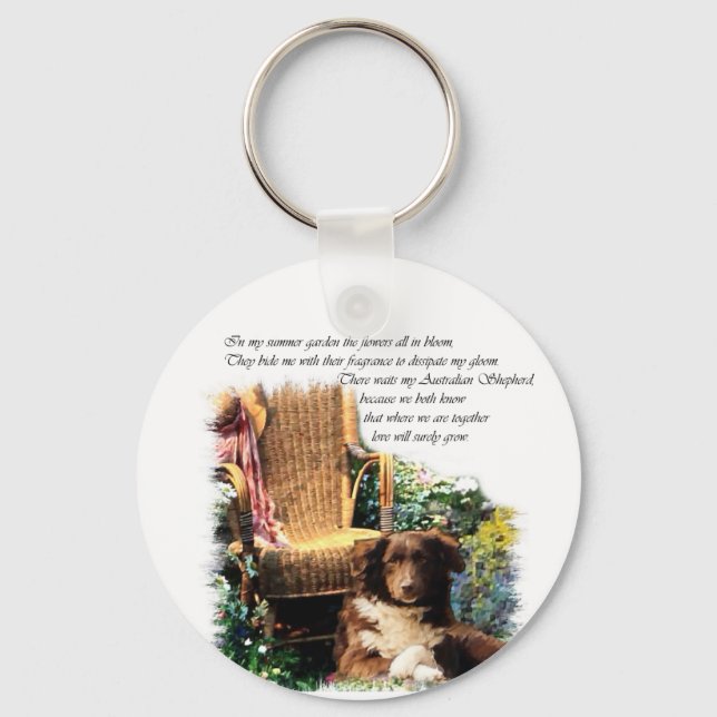 Australian Shepherd Art Gifts Key Ring (Front)