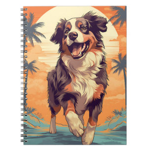 Australian Shepherd at a tropical beach Notebook