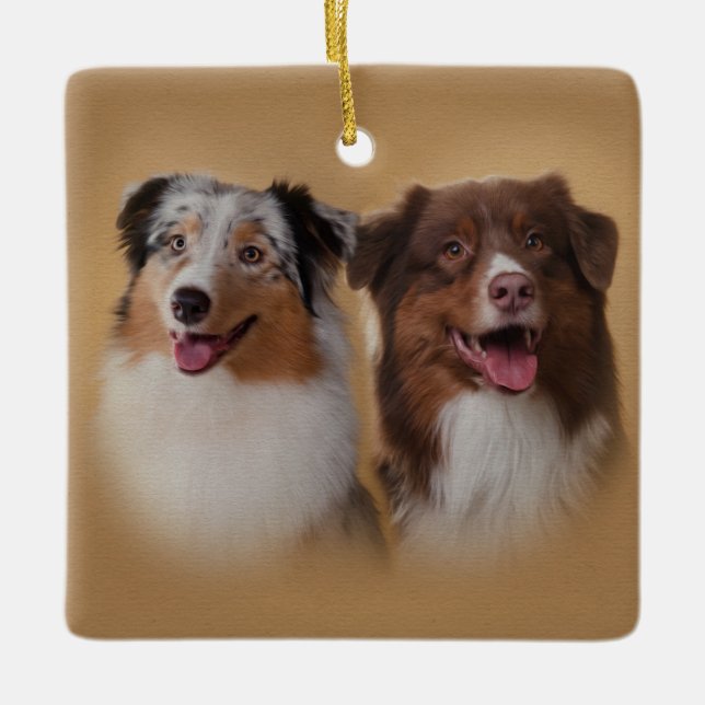 Australian Shepherd - Aussie Ceramic Ornament (Front)