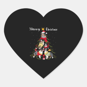 Australian Shepherd Aussie Christmas Tree Xmas Dog Heart Sticker