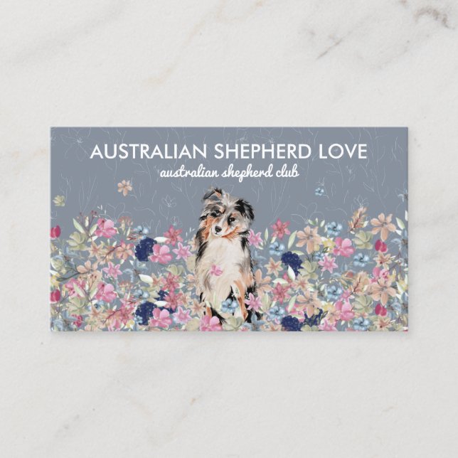 Australian Shepherd Aussie Dog Business Card (Front)