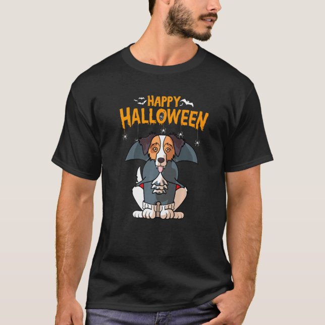 Australian Shepherd Aussie Dog Halloween Costume T-Shirt (Front)
