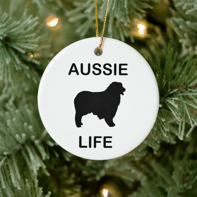 australian shepherd aussie life ceramic ornament (Tree)