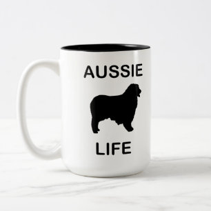 australian shepherd aussie life Two-Tone coffee mug
