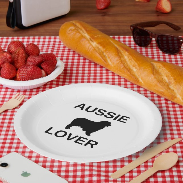 australian shepherd aussie lover paper plate (Picnic)