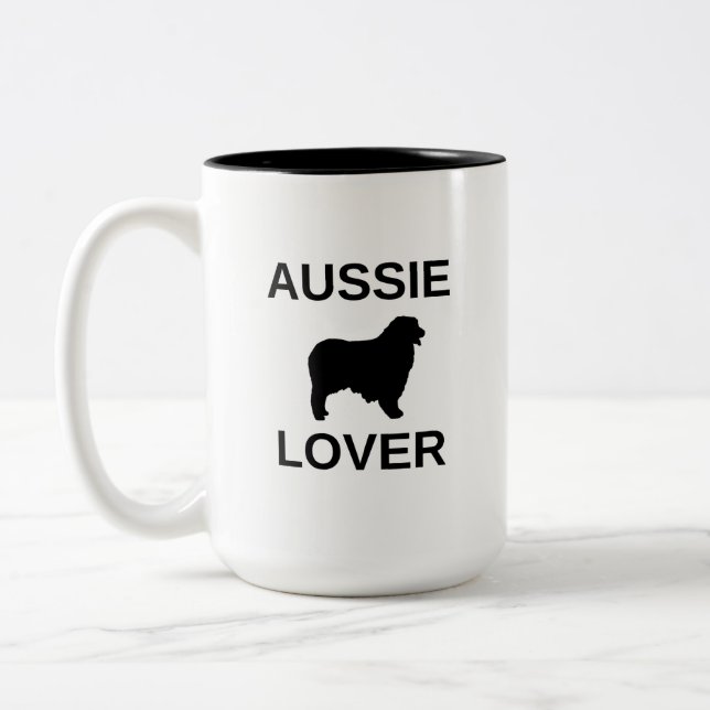 australian shepherd aussie lover Two-Tone coffee mug (Left)
