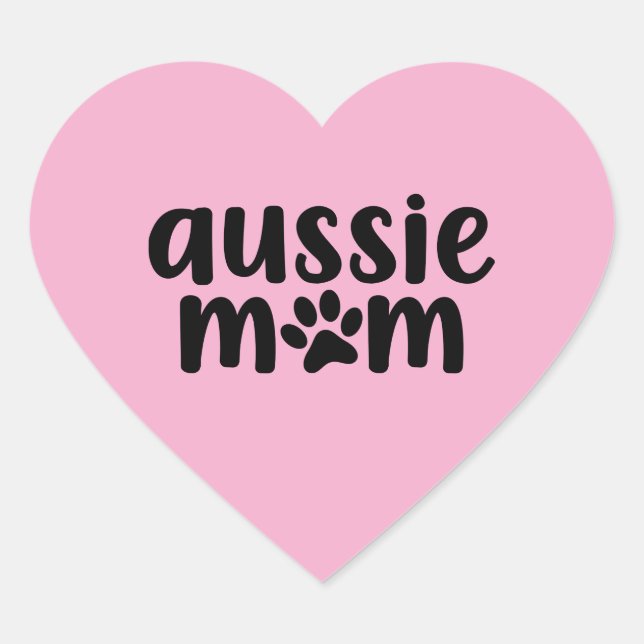 Australian Shepherd Aussie Mum Sticker Pink (Front)