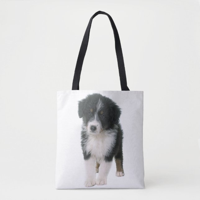Australian Shepherd Aussie Puppy Dog Tote Bag (Front)