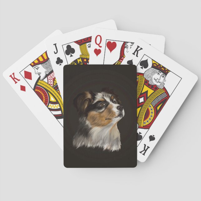 Australian Shepherd - Aussie Puppy Playing Cards (Back)