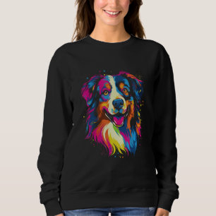 Australian Shepherd Aussie Rainbow Retro Design Sweatshirt