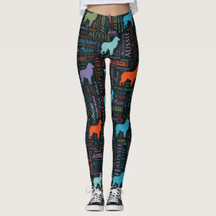 Australian Shepherd Aussie Word Art Leggings