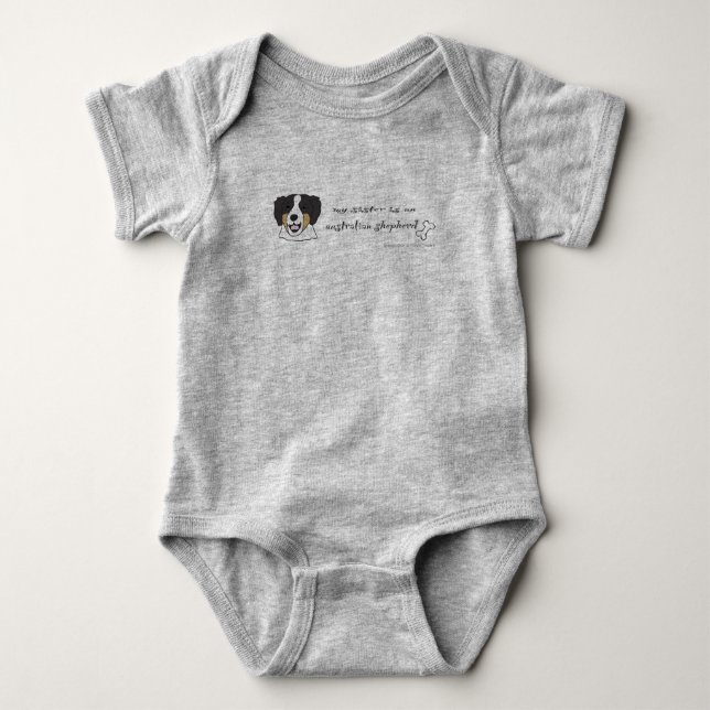 australian shepherd baby bodysuit (Front)