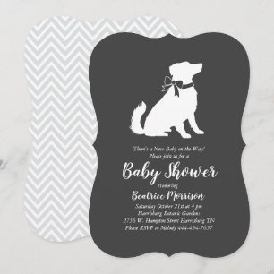 Australian Shepherd Baby Shower Gender Neutral Invitation