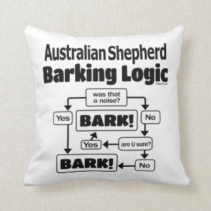 Australian Shepherd Barking Logic Cushion