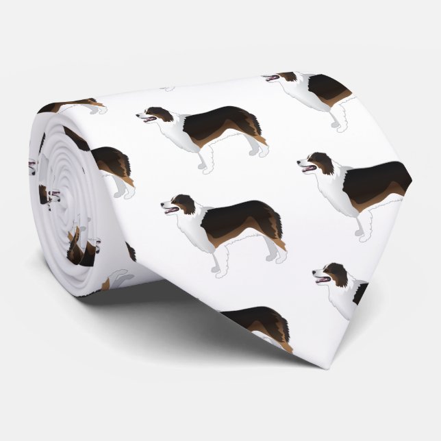 Australian Shepherd Basic Breed Silhouette Tie (Rolled)