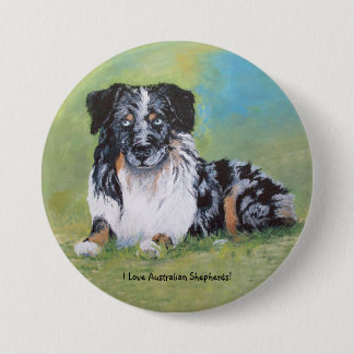 Australian Shepherd, beautiful blue merle! 7.5 Cm Round Badge