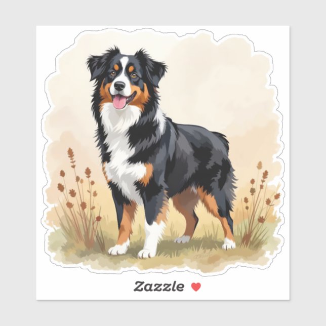 Australian Shepherd Black Tricolor Aussie Dog (Sheet)