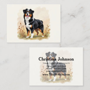 Australian Shepherd Black Tricolor Aussie Dog Business Card
