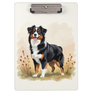 Australian Shepherd Black Tricolor Aussie Dog Clipboard