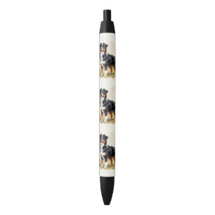 Australian Shepherd Black Tricolor Aussie Dog Ink Pen
