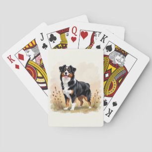Australian Shepherd Black Tricolor Aussie Dog Playing Cards